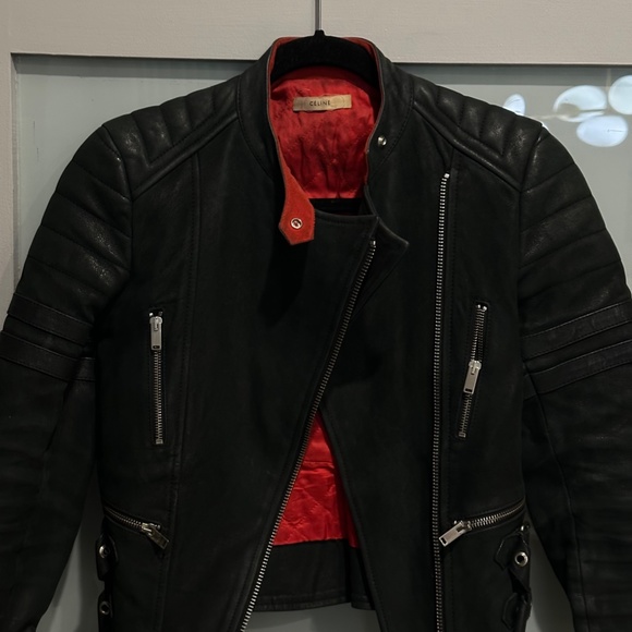 CELINE BIKER LEATHER JACKET SIZE 36 - Picture 8 of 8